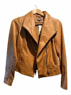 Vince NWT Tan Leather Biker Jacket - Supple Lambskin - Small